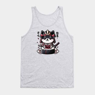 Kawaii Samurai Puppy Warrior Cute on Sushi Japanese Tank Top